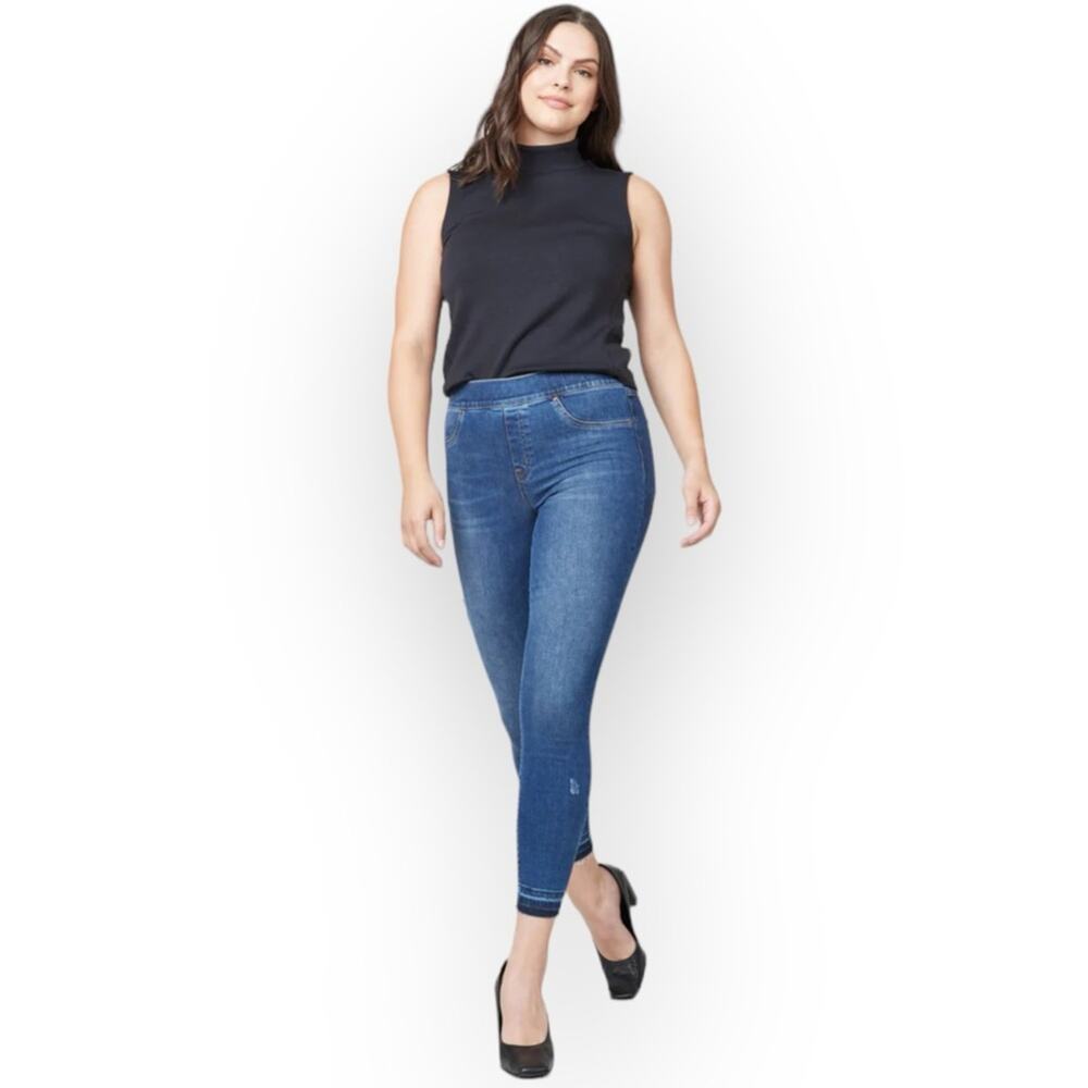 Spanx NWT Distressed Skinny Jeans Medium Wash size L